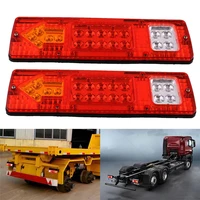 1 pair 19led left right car rear tail lights turning signal lamp for 12v 24v truck trailer caravan van red yellow white