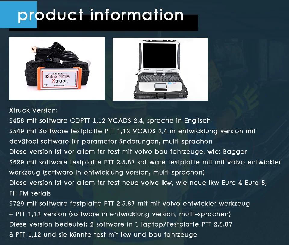 PTT V2.7 volvovocom 88890300 строительный грузовик экскаватор погрузчик диагностический комплект для volvo euro6 fh fm серия Диагностика