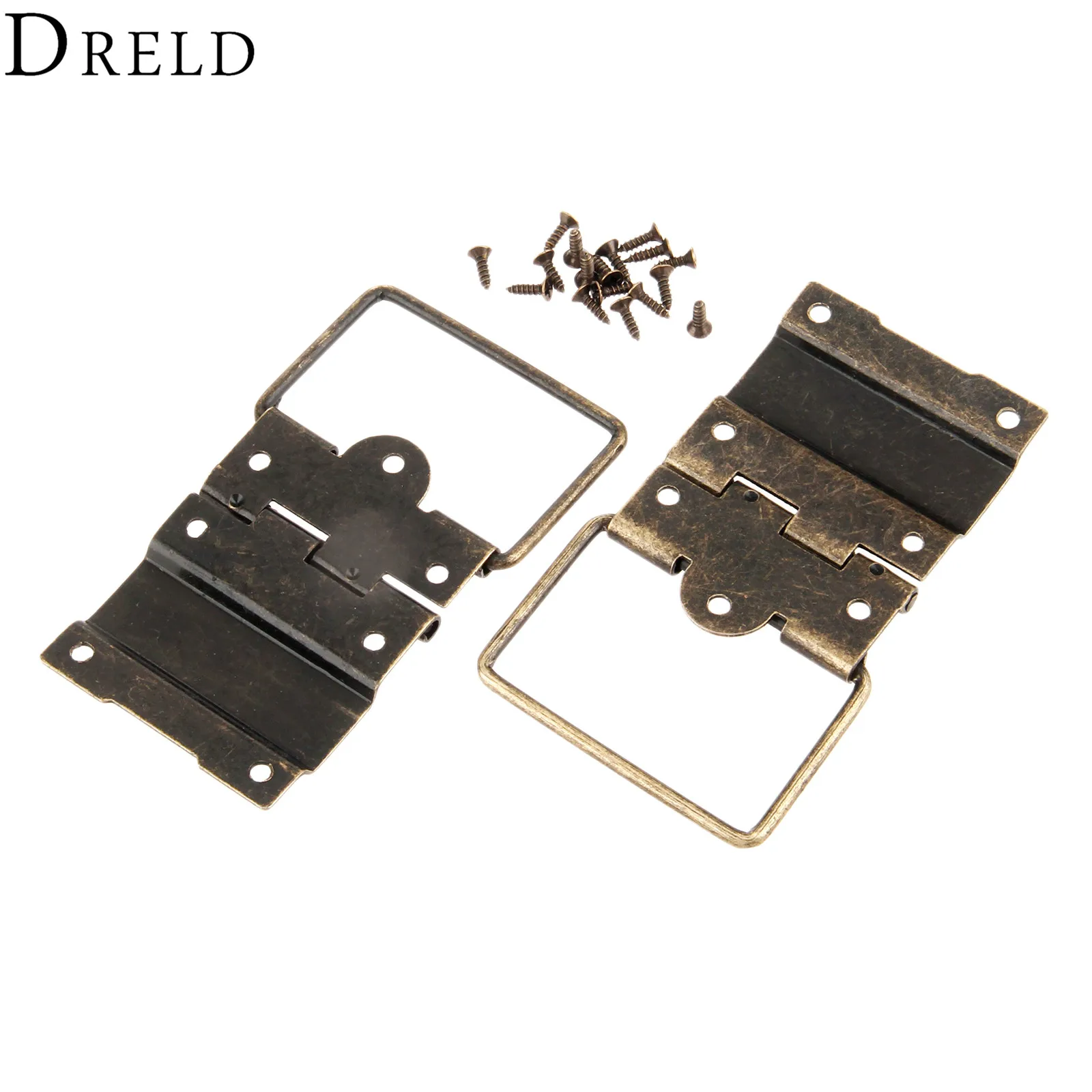 DRELD 2Pcs 41*52MM Antique Cabinet Hinges Furniture Accessories Door Drawer Jewellery Box For Hardware | Обустройство дома