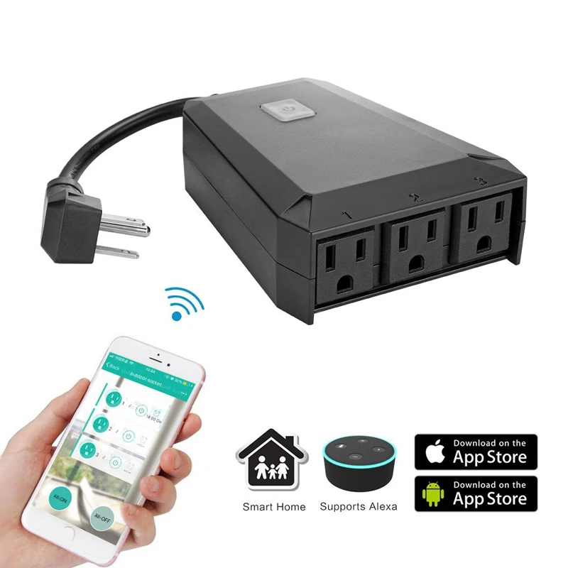 WiFi умная розетка IP44 Водонепроницаемая наружная приложение с дистанционным