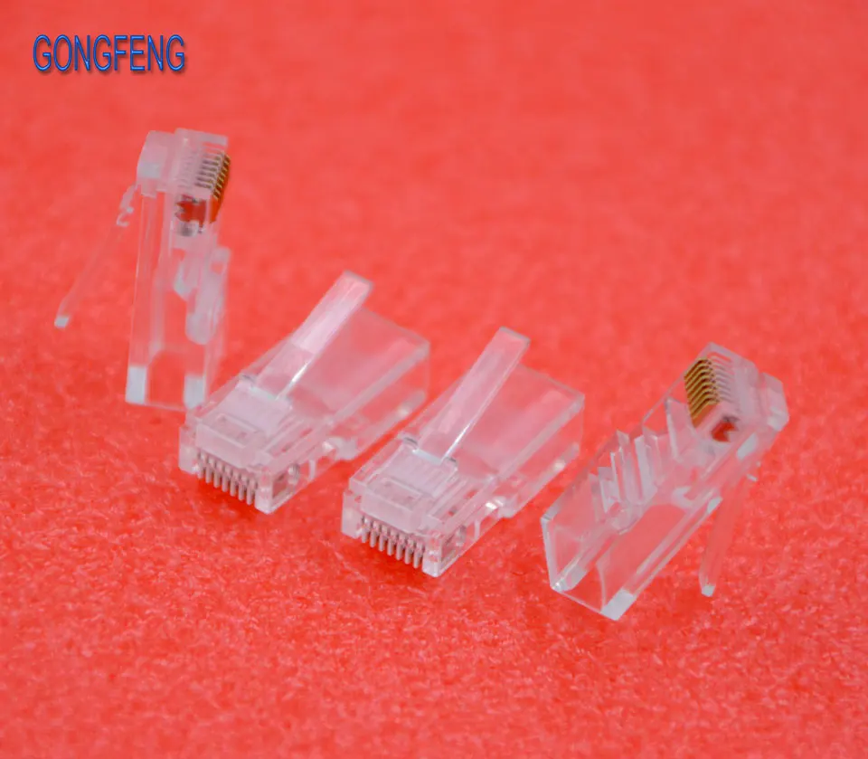 GONGFENG 10 шт. промышленный Расширенный 8P8C RJ45 сетевой разъем CAT5e позолоченный