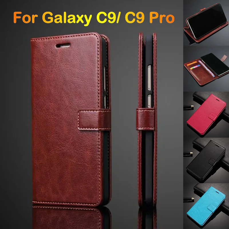 Чехол портмоне для samsung C9/C9 Pro кожаный чехол из натуральной кожи Роскошные Тонкий