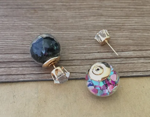 

8pcs/lot Mixed color glass Stud earrings pendant 16mmx23mm