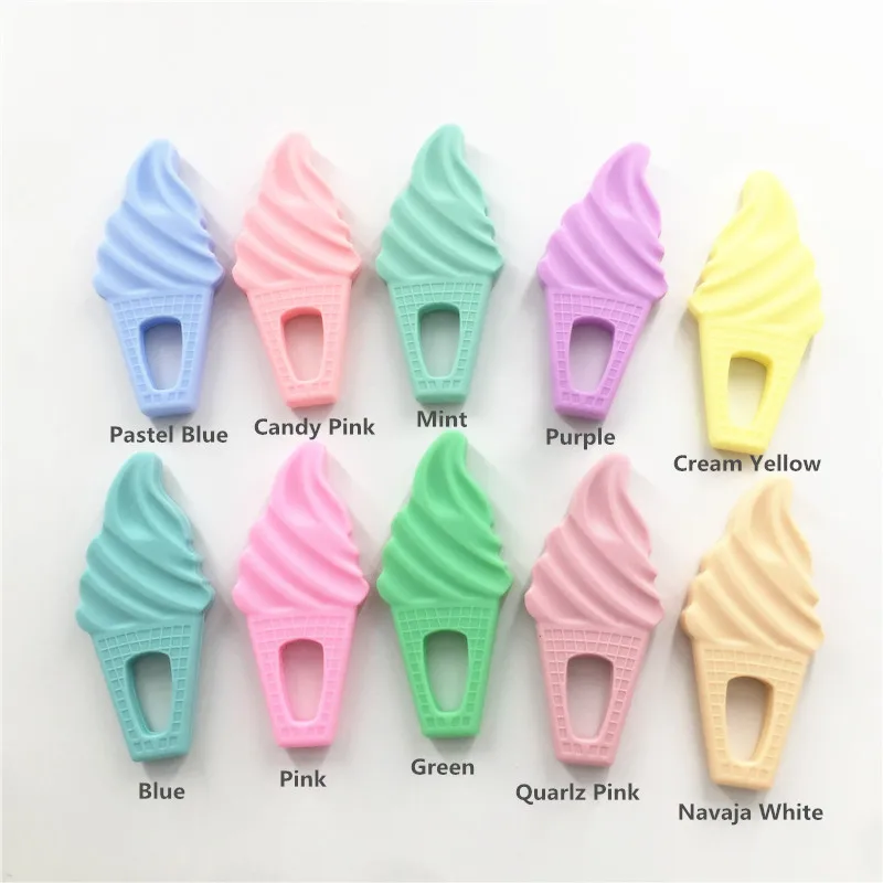 Chenkai 2 шт. BPA бесплатно силиконовые мороженое Прорезыватель кулон Уход DIY Baby Shower