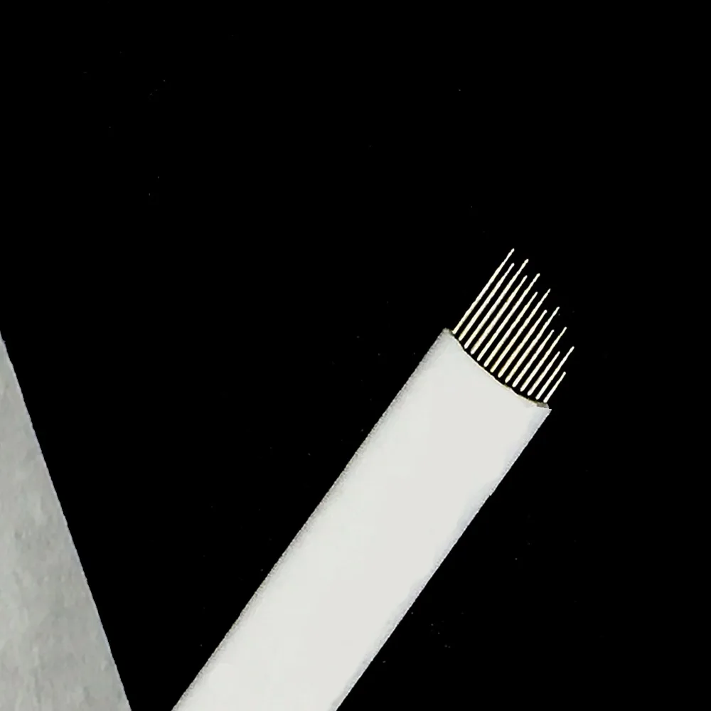 50pcs 14 Flex Microblading Blades Tattoo Needles Fog Eyebrow Permanent Makeup Manual Tool Pin Needle
