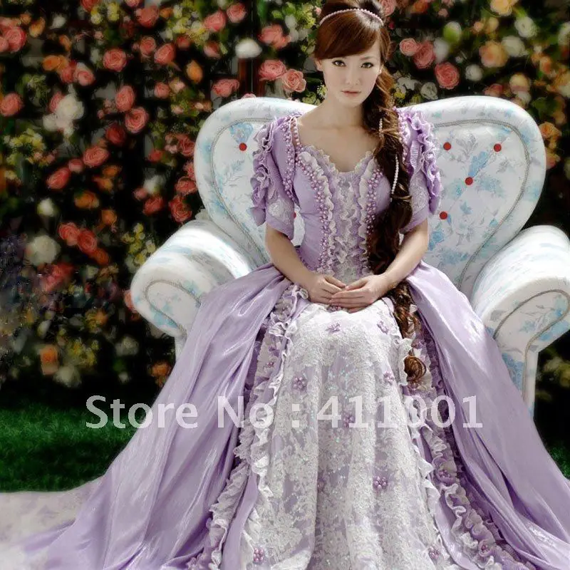Light Purple Floor-Length Lace Pearl Voile Victorian Princess BALL GOWN  Marie Antoinette Gothic Wedding Dress with Jacket/bolero - купить по  выгодной цене | AliExpress