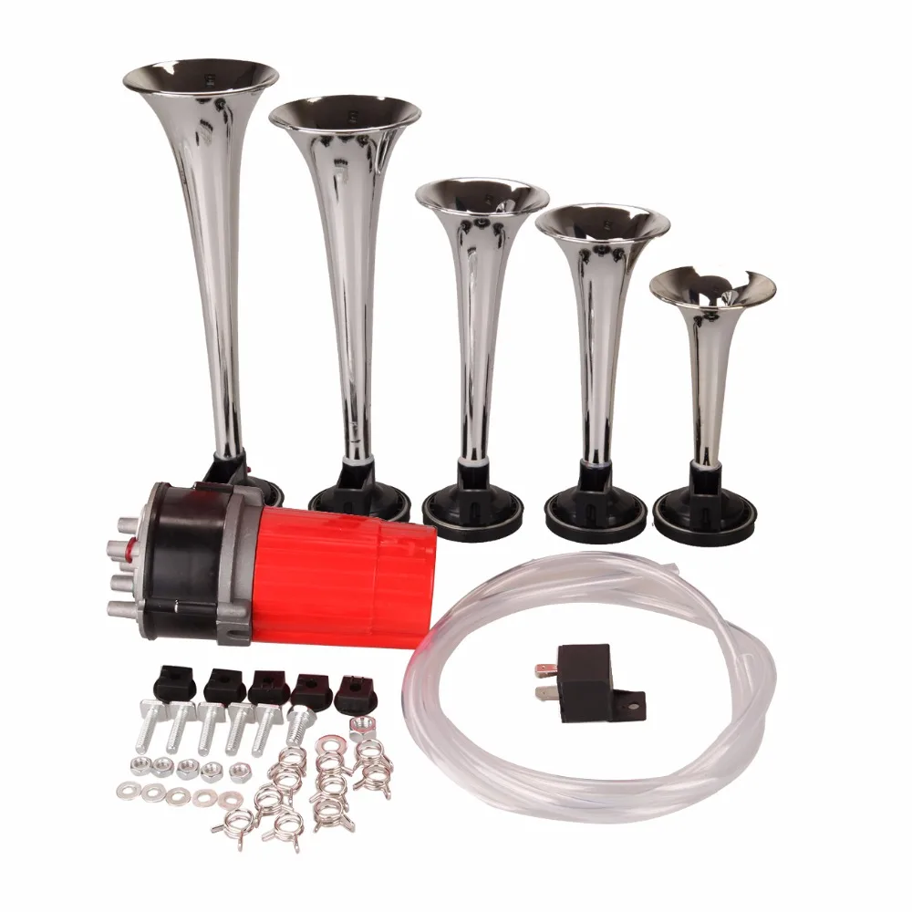 Универсальный музыкальный клаксон 5 электронный хромированный 12 в 125 дБ