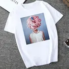 CZCCWD женская одежда 2019 уличная одежда летняя тонкая футболка Ulzzang Harajuku Сексуальная футболка с принтом цветов перьев трендовая футболка