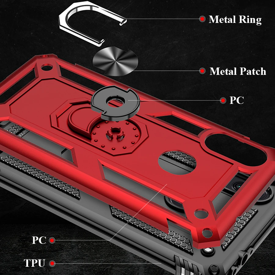 for xiaomi redmi note 7 cover case Note7 Protective Phone ksiomi xiomi  pro coque bumper xiami kickstand holder fundas armored |