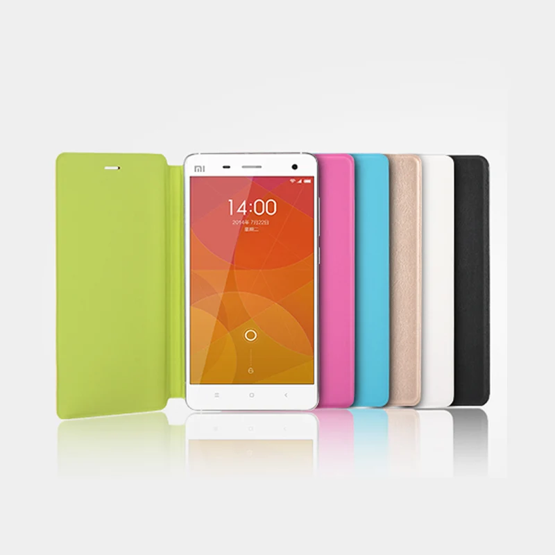 Умный чехол для xiaomi mi 4 кожаный флип-чехол mi4 бесплатная доставка 6 видов цветов с
