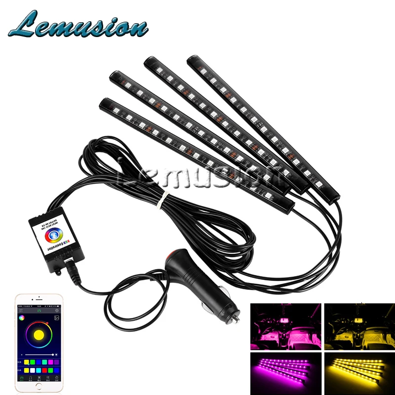 Автомобильная неоновая лампа для Android iOS APP Control Ford Focus 2 3 1 Fiesta Mondeo Kuba Ecosport Mini Cooper R56