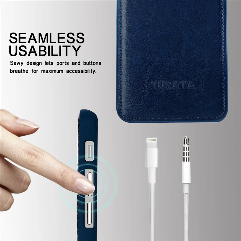 Ультратонкий кожаный чехол для телефона Turata iPhone 6 S/6 S Plus защитный из твердого