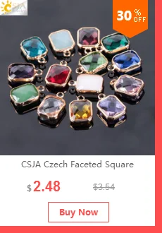 CSJA, золотой цвет, двойное отверстие, круглые муранские граненые стеклянные хрустальные бусины для DIY, соединитель для сережек, ювелирные изделия ручной работы E963