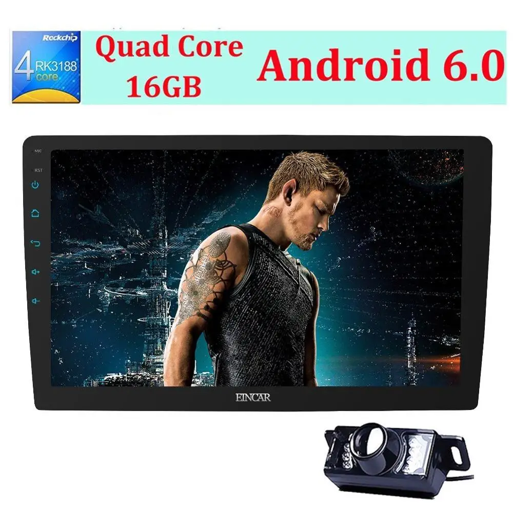 Бесплатная камера + Android 6.0 автомобиля Радио стерео 10.1 ''двойной din головное