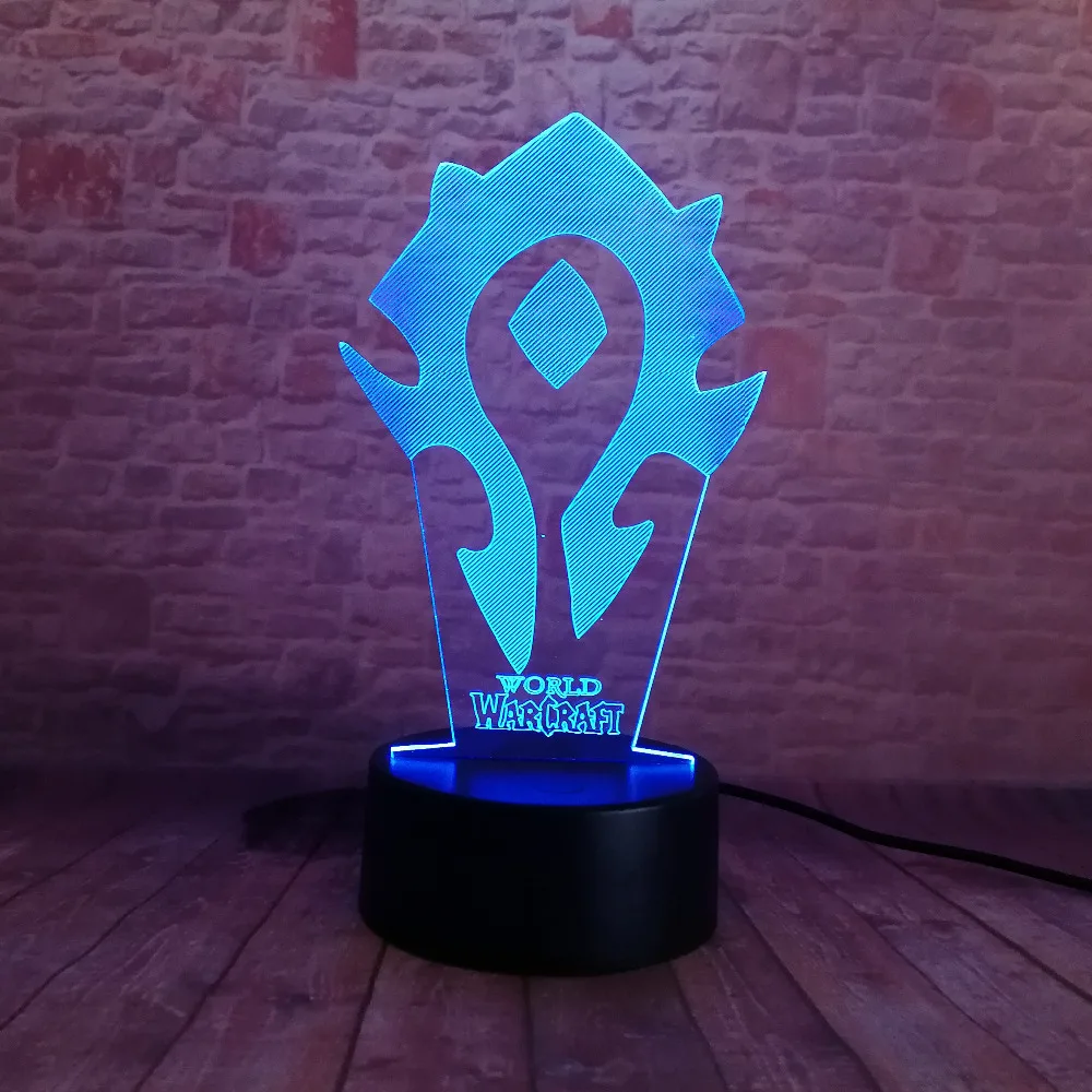 3D иллюзия WOW World of Warcraft дорожные знаки 7 цветов настольный ночник светильник для