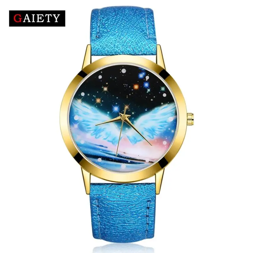 Милые дизайнерские аналоговые наручные часы с изображением Луны женские модные