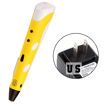 US yellow Myriwell 3d Ручка, Креативные 3D ручки для печати, Интеллектуальный рисунок, 3d принтер, ручка с ABS нитью, 3D Лучший подарок для детского принтера - Цвет: US yellow