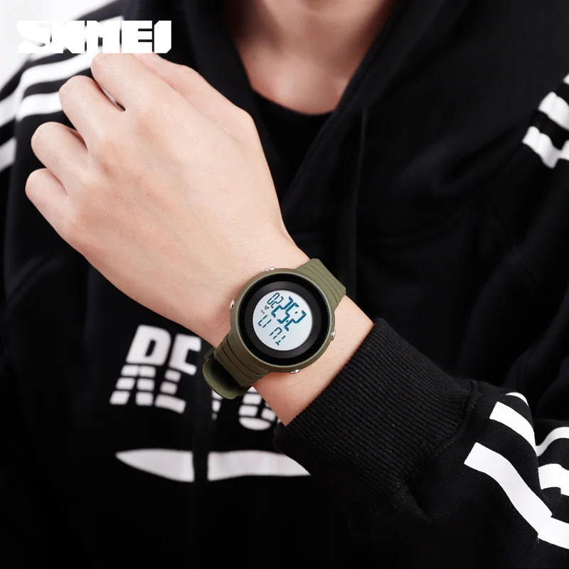 SKMEI 1507 Мужские Цифровые Спортивные наручные часы Chrono Week EL светильник с дисплеем будильник 50 м водонепроницаемые часы Relogio Masculino