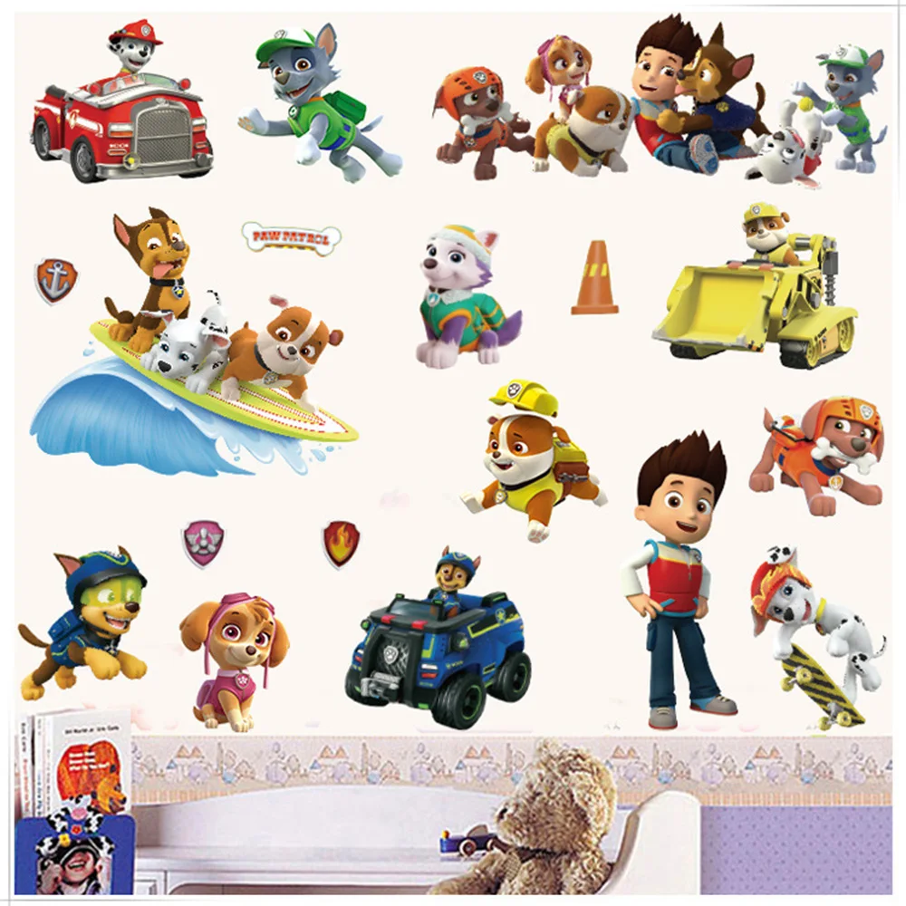 Реалистичный мультфильм для детей PAW Patrol ПВХ водонепроницаемые 3D наклейки