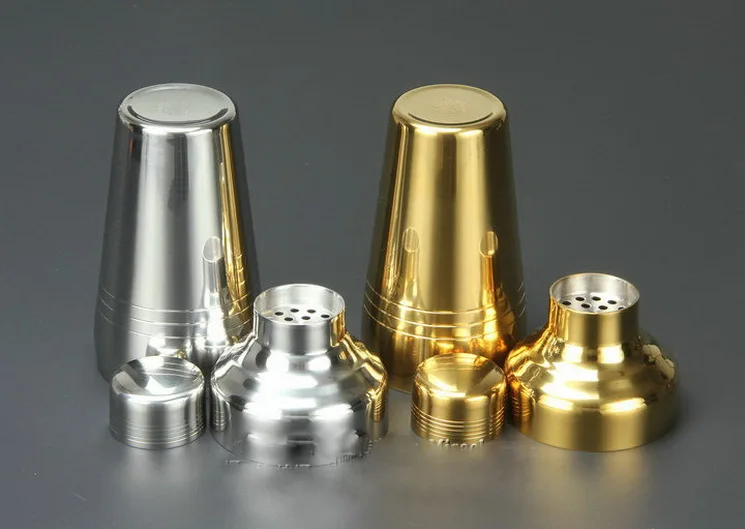 Новый дизайн позолоченный Большой шейкер для коктейлей из нержавеющей стали