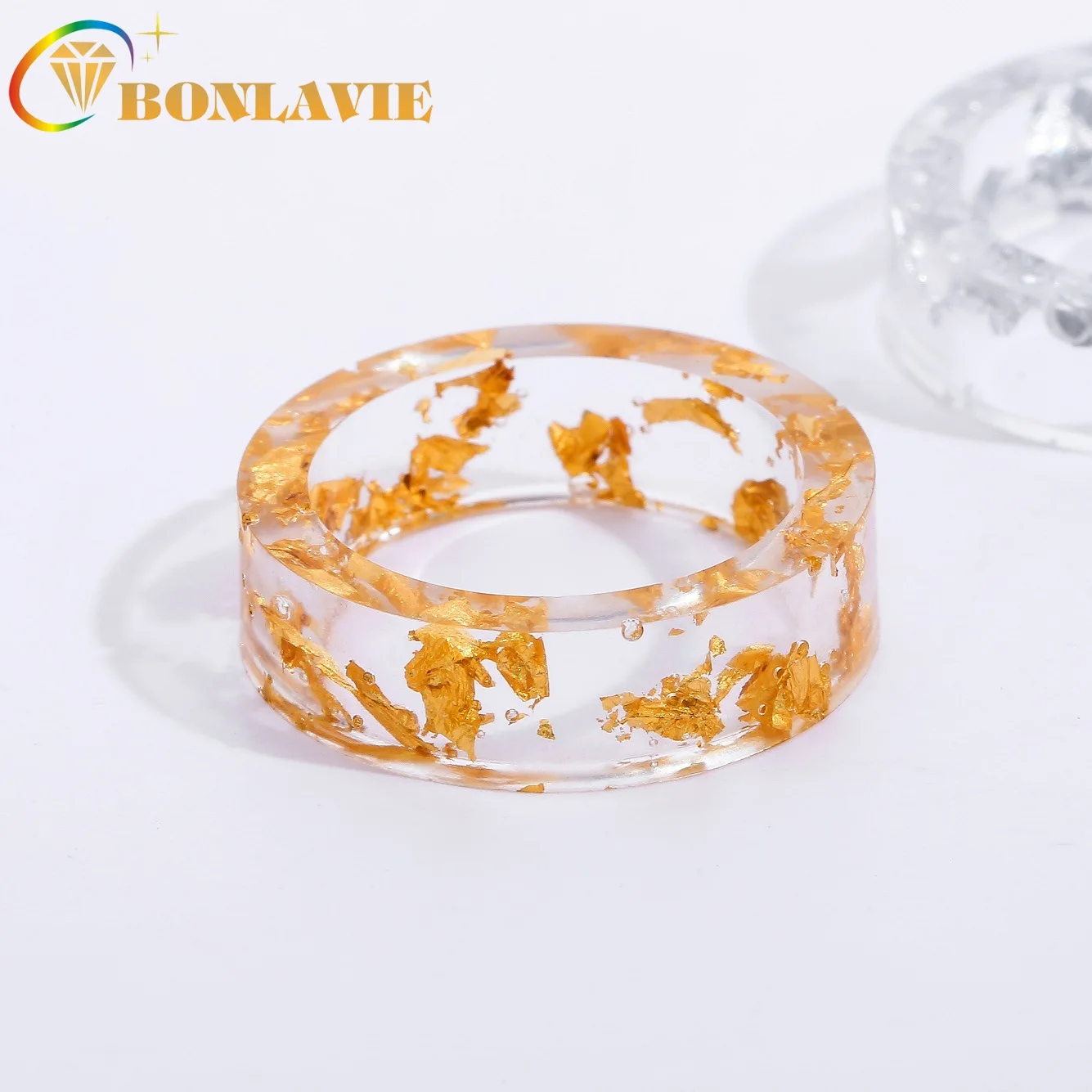 Новое Взрывобезопасное кольцо из золотой и серебряной фольги смолы прозрачные