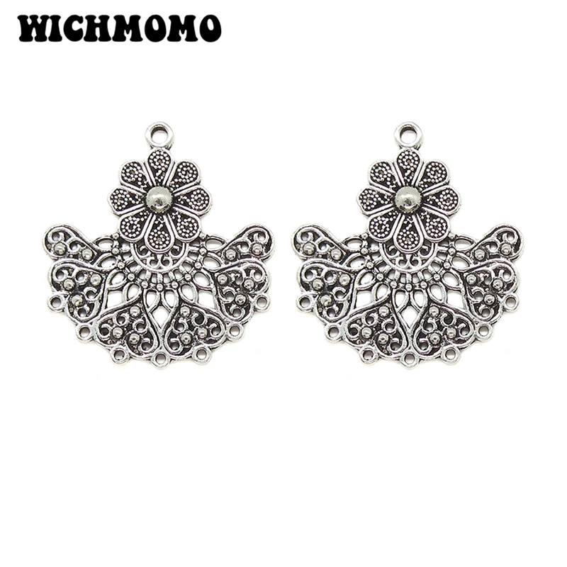 Новинка 2019 подвеска в виде сердца и цветов из цинкового сплава стиле ретро 37*34 мм 4