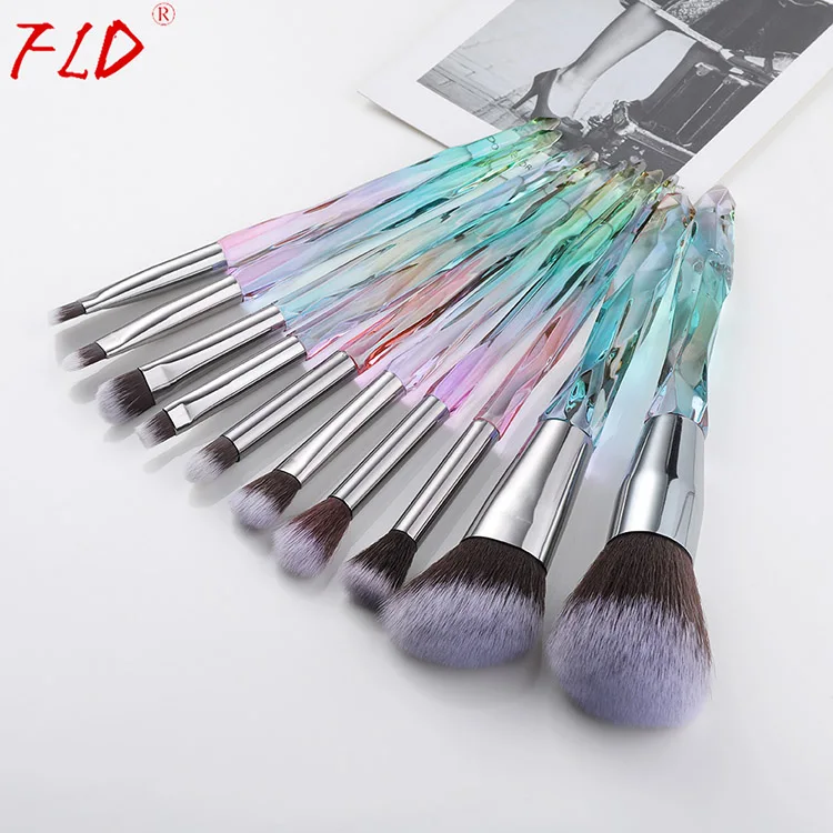 Style2 FLD 10 шт. набор кистей для макияжа, основа для румян, кисти для подводки глаз, брови консилер, набор кистей для макияжа, набор косметических инструментов - Handle Color: Style2