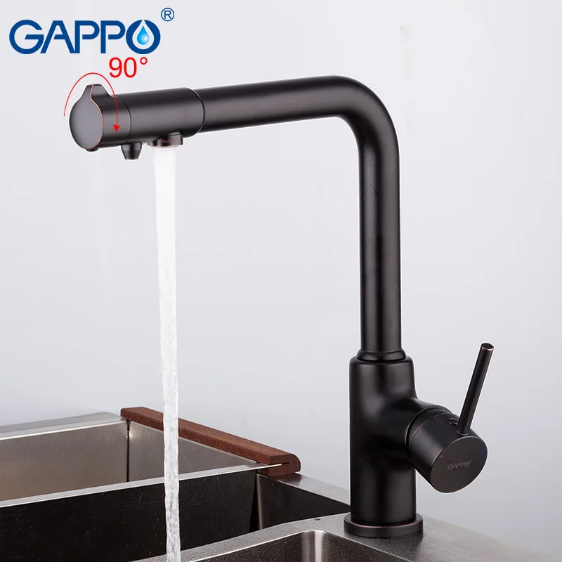 GAPPO золотой кухонный кран смеситель с фильтруемым водопроводом латунный для воды