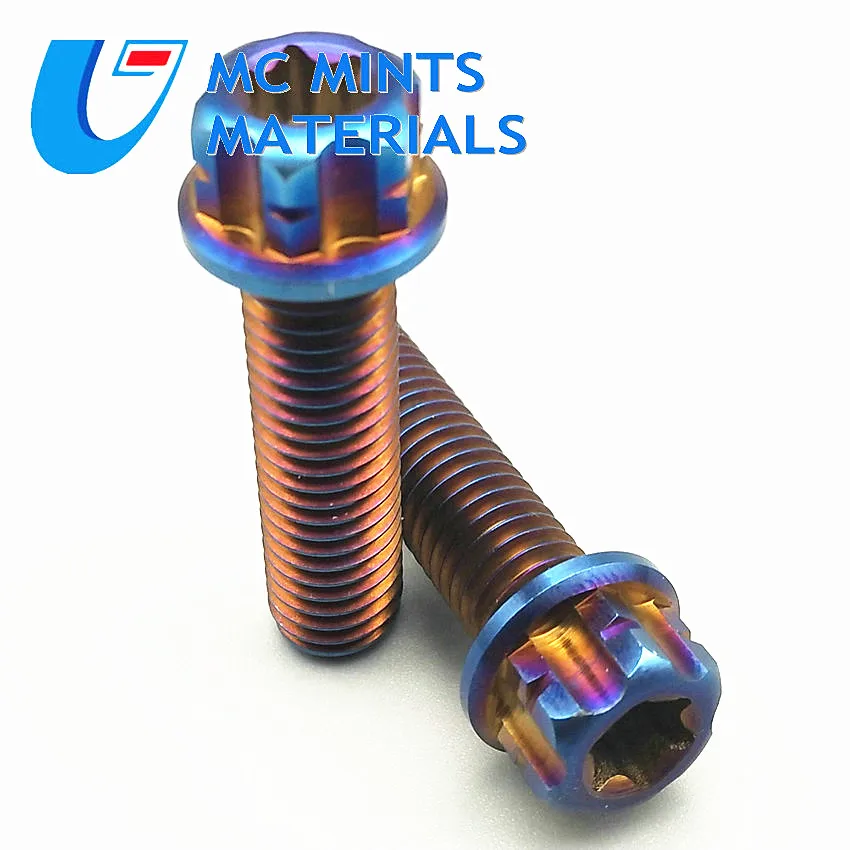 Титановый болт для модификации мотоцикла тормозной суппорт M6 M8 M10 x15-40mm Ti болты сгоревшие синие Ti винты Ti крепежные детали 2 шт