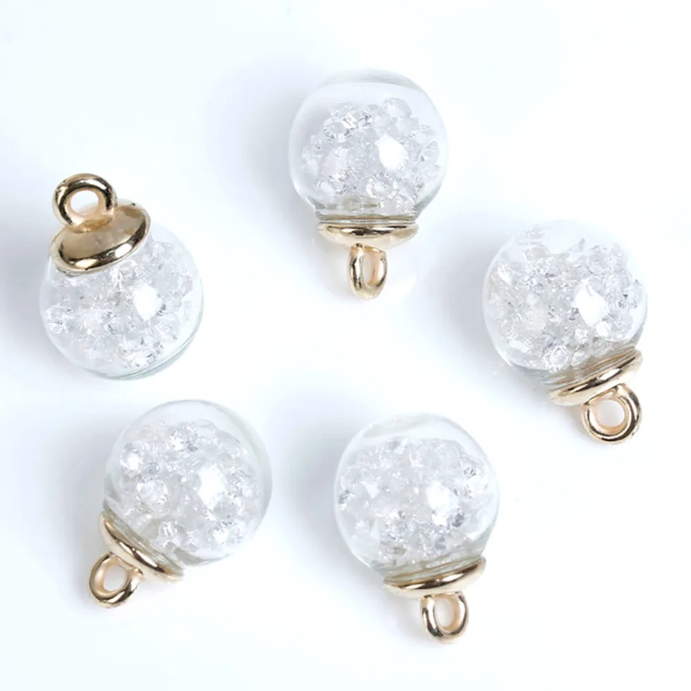 10 шт. прозрачные стеклянные подвески в виде бутылки с шариками 22x16 22x15 мм|pendant