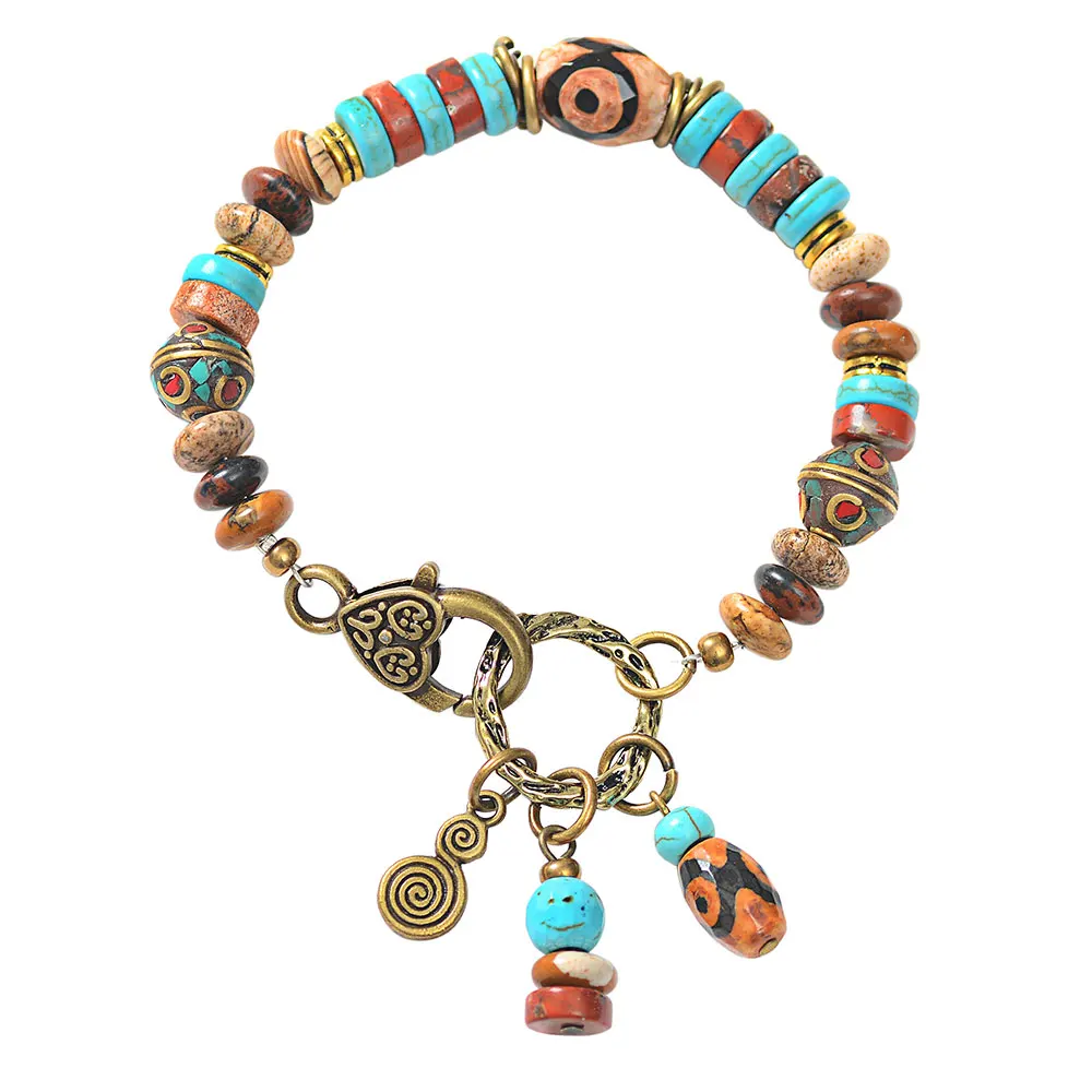 Элегантный Бронзовый Любовь Сердце Омаров застежка смесь природных камней