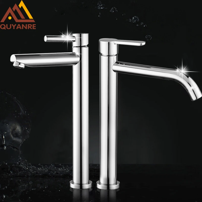 Высококачественный хромированный латунный Смеситель для раковины Quyanre