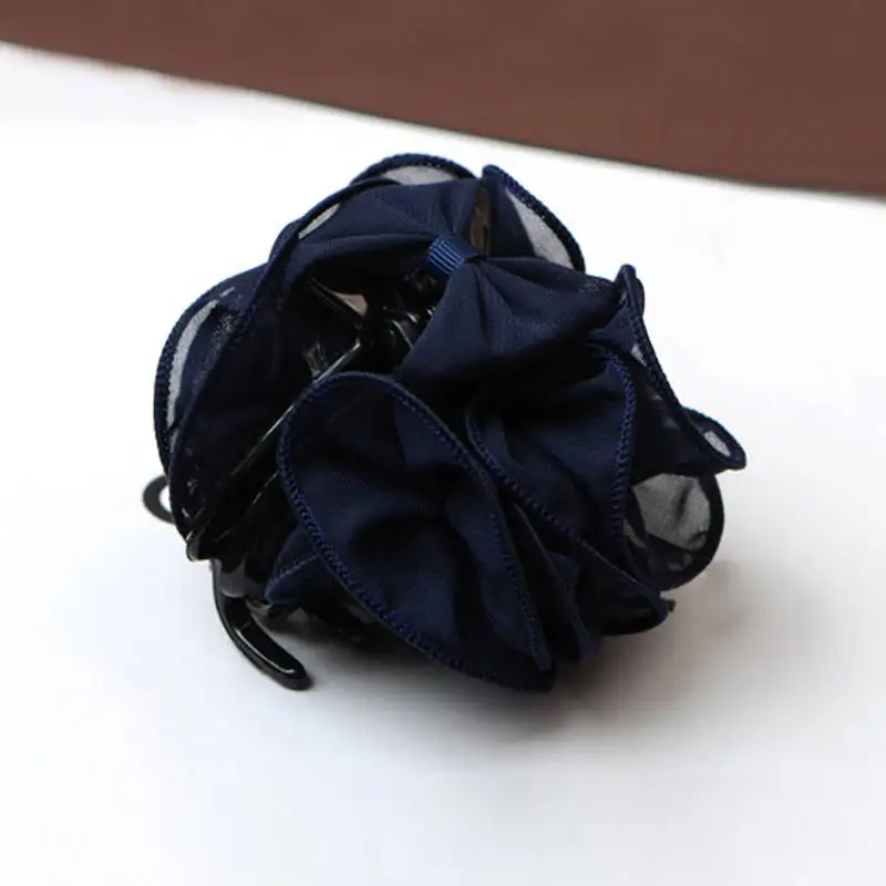 Navy Blue Распродажа, женские элегантные разноцветные волосы, когти, модный большой цветок, заколка для волос, головной убор - Цвет: Navy Blue
