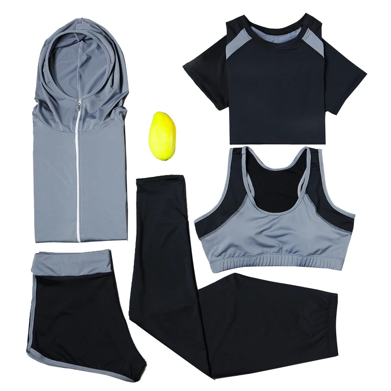 Комплект для йоги спортивная куртка + колготки штаны шорты рубашка спортивные