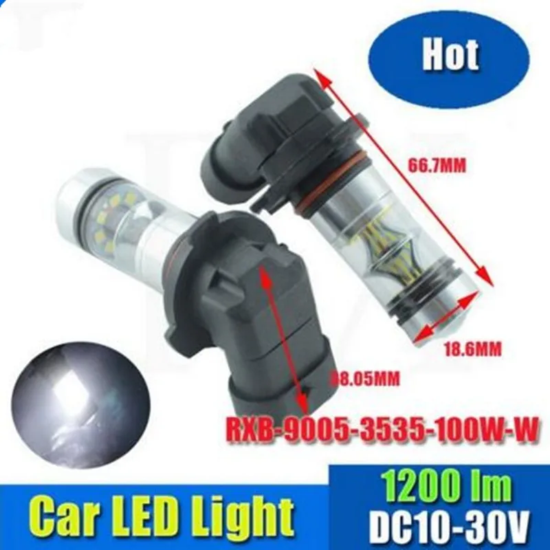 2 шт./лот АВТОМОБИЛЬНЫЕ 9005 HB3 6000K чистый белый 100W 20 CREE чип светодиоды высокого