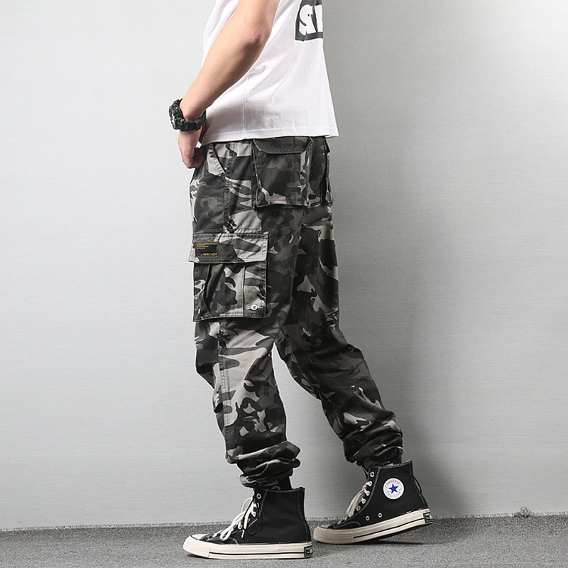Брюки карго мужские камуфляжные в стиле милитари армейские свободные штаны