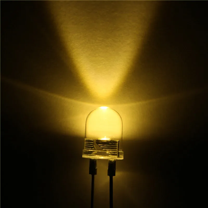 

100pcs Led 10mm LED Warm White 0.5W High Power LEDS DIODE Light 250Kmcd Round Urtal Bright
