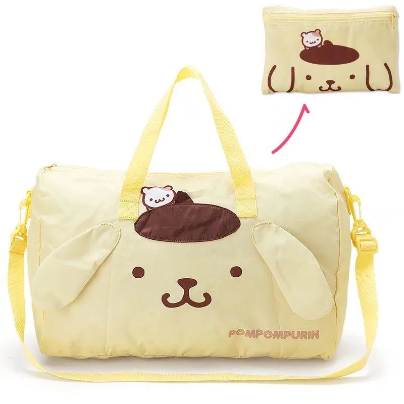 Pom Pom Purin Милый мультфильм Cinnamoroll My Melody складная дорожная сумка с колесиками розовая Женская обувь для девочек вместительная спортивная сумка сумки Компактная сумка для поездки - Цвет: Pom Pom Purin