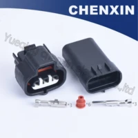black 3pins car waterproof auto connector white clip male and female including the terminal and waterproof plugging
