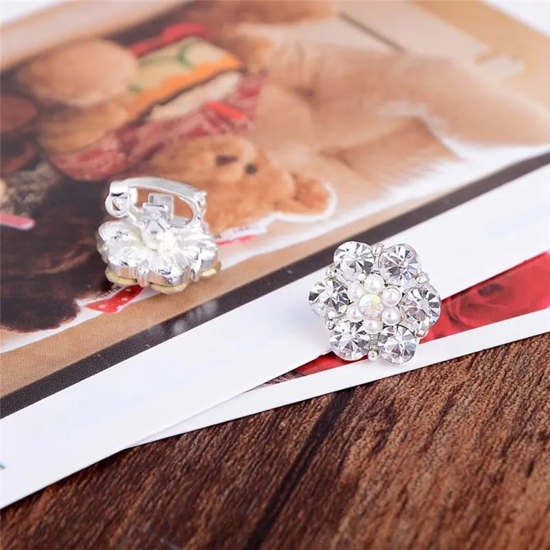 Простой милый зажим для волос IMIXLOT в форме цветка с кристаллами головной убор