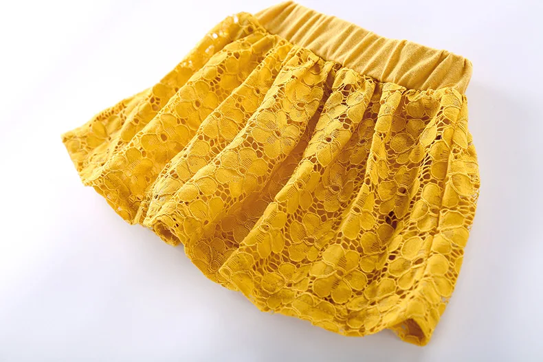 2018 милые кружевные хлопковые шорты для маленьких девочек юбки многослойная юбка