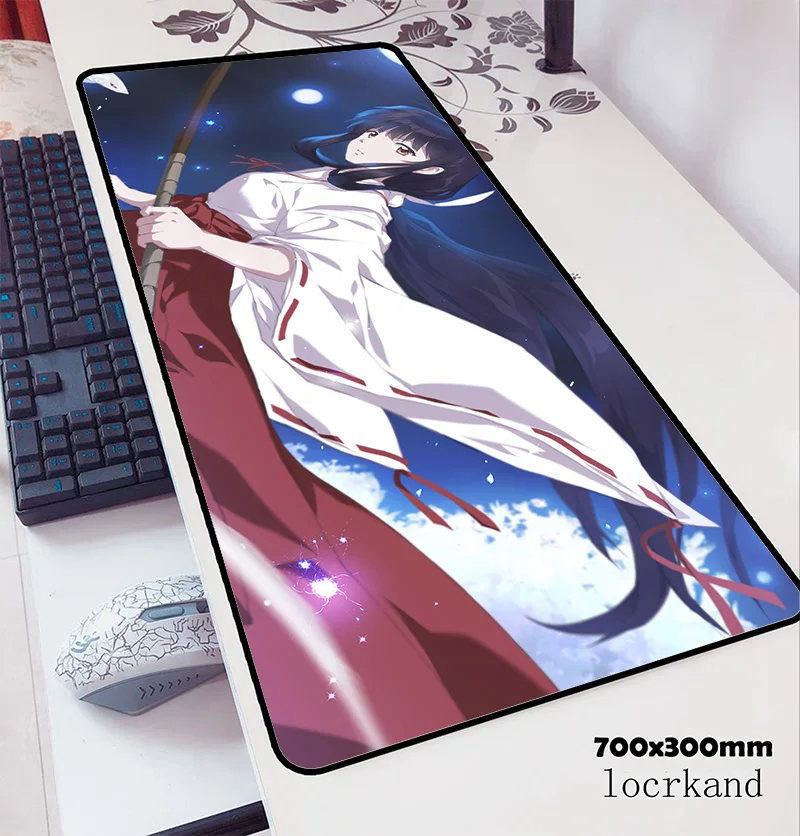 

inuyasha mousepad 700x300x3mm big Computer mouse mat gamer gamepad pc Halloween gaming mousemat desk pad office padmouse