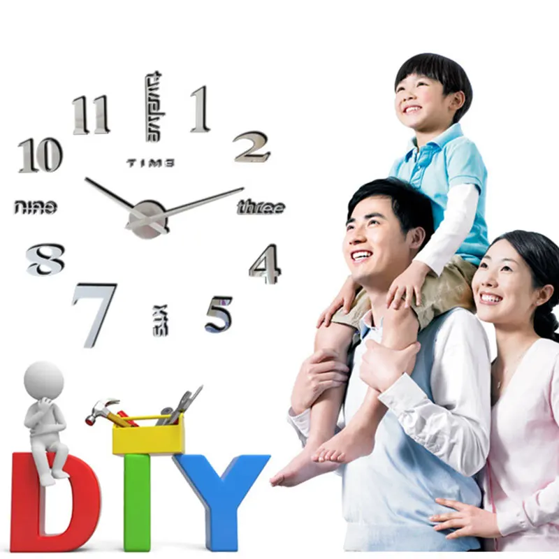 Практичные DIY аналоговые настенные часы, украшение дома, зеркальные наклейки, инструмент для гостиной