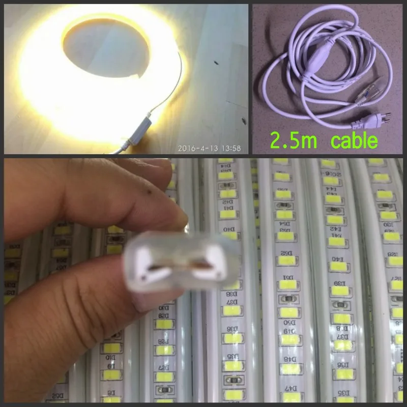 

220 В SMD 5730 Светодиодная лента 120 светодиодов/м Холодный/теплый белый Диммируемый гибкий ленточный светильник с мощностью 2,5 м водонепроницаемый 1 м 5 м 10 м 20 м 100 м