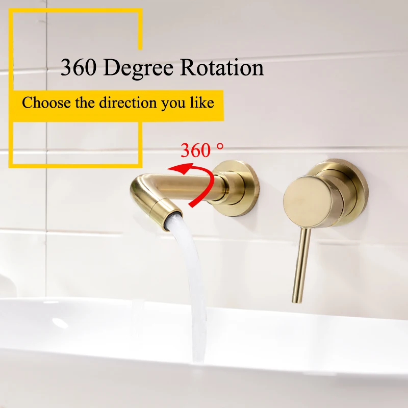 AODEYI скрытый смеситель для раковины в ванной однорычажный настенный с поворотным