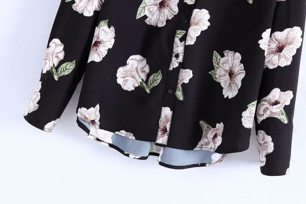 Za женские осенние Рубашки с принтом Блузки длинным рукавом рубашки Слик s Camisa Blusas