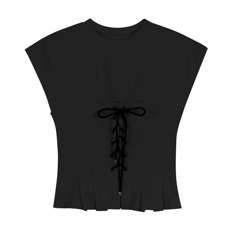 TWOTWINSTYLE элегантная тонкая футболка для женщин с круглым вырезом коротким рукавом