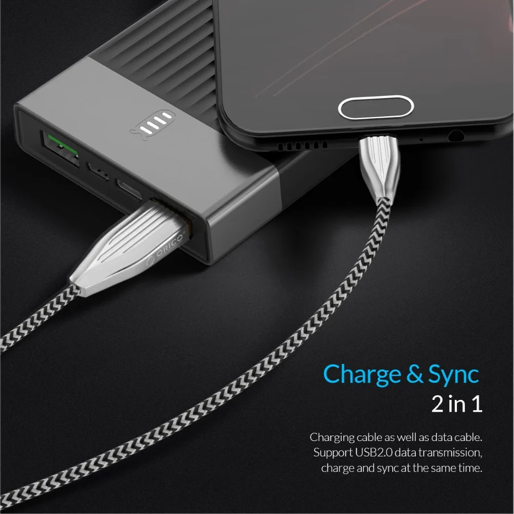USB-кабель ORICO KTM1 портативный плетеный кабель для зарядки мобильный телефон 2 1 А