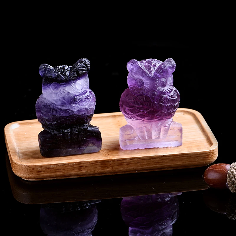 1 шт. натуральный флюорит кристалл совы минеральные ювелирные изделия мудрость