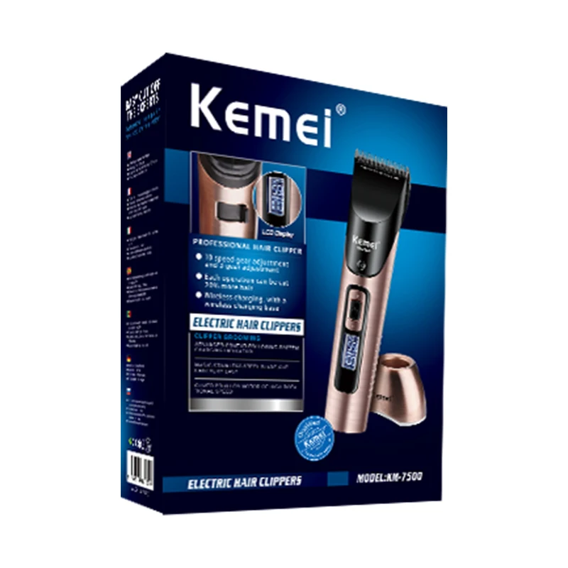 Аккумуляторный триммер для бороды Kemei профессиональная электрическая машинка